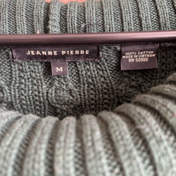 JEANNE PIERRE Forest Green Off-Shoulder Sweater size m - Picture 3 of 5